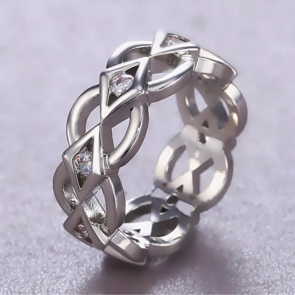 Fashion 925 Silver Rings Cubic Zirconia for Women Anniversary Jewelry